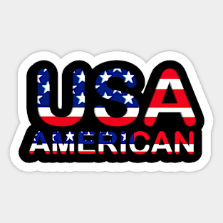 Patriotic American Flag Typography for Men, Women & Kids" Sticker